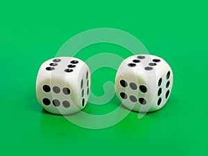 Two gambling dices - only six