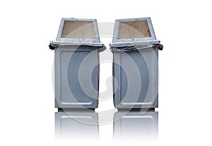 Two garbage bin isolated on white