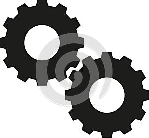 Two gear wheels icon