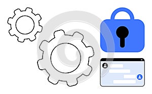 Security and User Interface Elements with Gears and Lock for Privacy