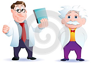 Two genius on isolated white background