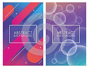 Two geometric colorful abstract backgrounds