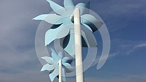 Two giant pinwheel rotating