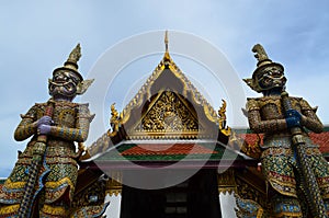 Two giants in front of Thai temple