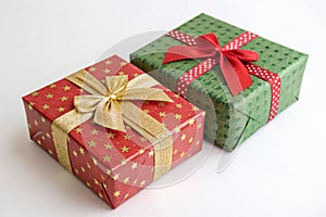 Two gift boxes isolated over a white background