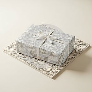 Two Gift Boxes with Patterned Wrapping