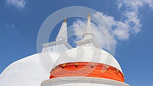 Two Gigantic White Buddhism Pagoda