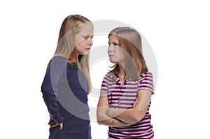 Two girl resolving a conflict