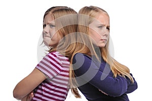 Two girl resolving a conflict
