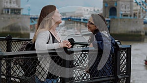 Two girlfriends have fun in London