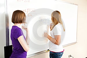 Two Girls in Algebra Class photo