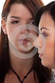 Two girls after an argument