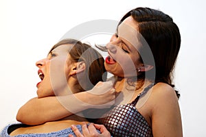 Two girls fighting photo