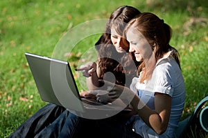 Two girls with laptop