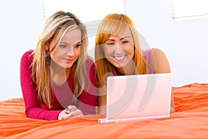 Two girls with laptop