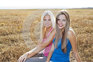 Two girls outside, best friends