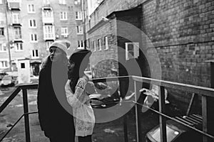 Two girls playing in the street together