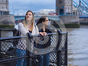 Two girls on a sightseeing trip to London