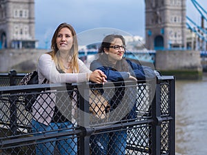 Two girls on a sightseeing trip to London