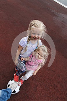 Two girls and a soccer ball