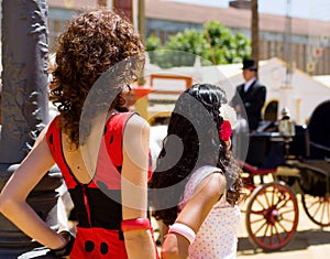 Two girls at the spanish fair photo