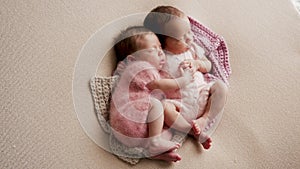 Two twins newborn sleeping