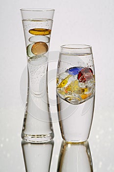 Two glass vases