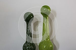 two glass vases