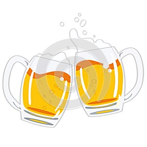 Two glasses of beer vector