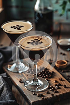 Two Glasses Coffee Beans