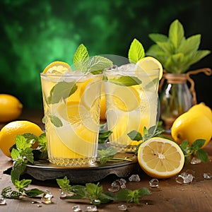 Two glasses of lemon drink