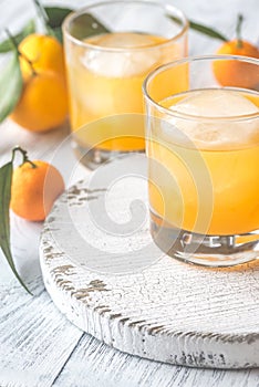 Two glasses of orange juice