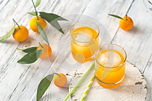 Two glasses of orange juice