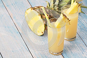 Two glasses with pineapple juice