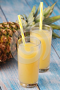 Two glasses with pineapple juice