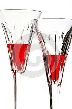 Two Glasses with Red Liquid