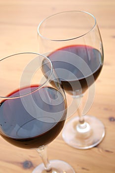 Two glasses of red wine