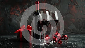 The Wine Bottle and Gift.AI generated image