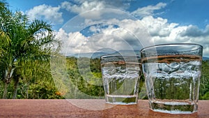 Fresh Water Two Glasses Pure Nature