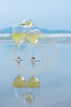 Two glasses of white wine