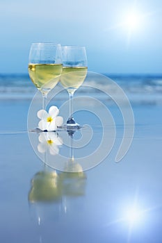 Two glasses of white wine