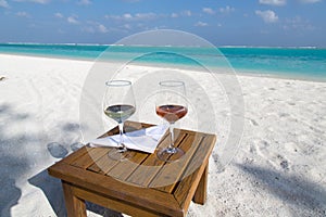 Two Glasses of Wine at the Beach