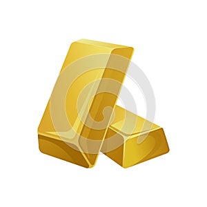 Two gold bars, banking business, prosperity, treasure siymbol vector Illustration on a white background