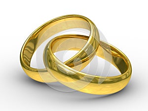 Two gold wedding rings