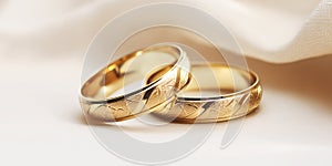 Two gold wedding rings.