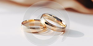 Two gold wedding rings