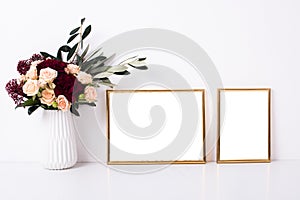 Two golden frames mock-up