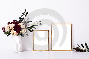 Two golden frames mock-up