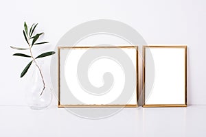 Two golden frames mock-up