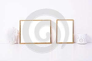 Two golden frames mock-up